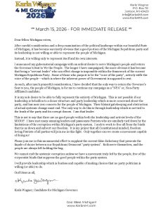 Karla Wagner for Michigan Governor NPA Announcement